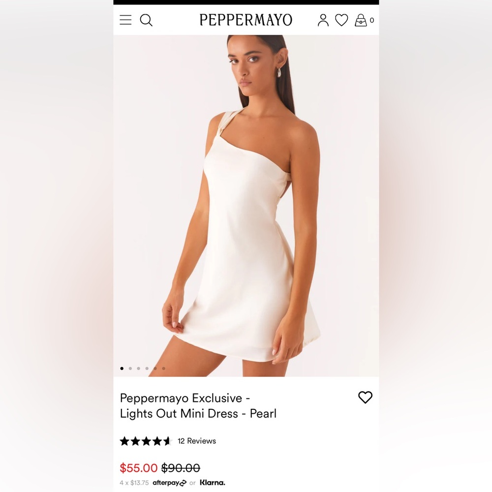 Peppermayo Exclusive-Lights Out Mini Dress-Pearl